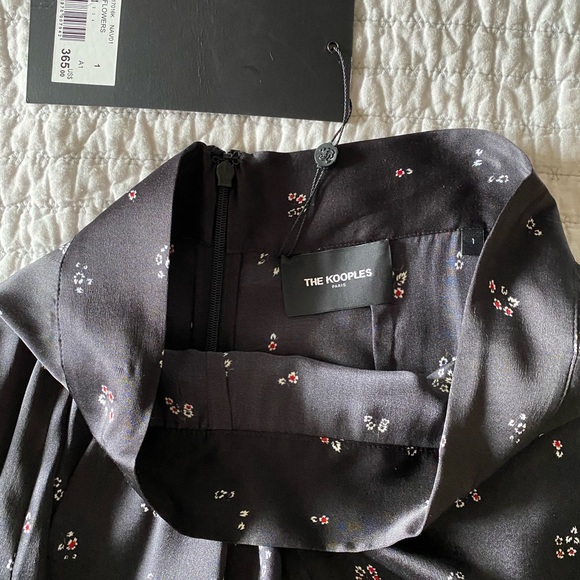 THE KOOPLES | Black floral 100% silk ruffle skirt - Picture 6 of 7